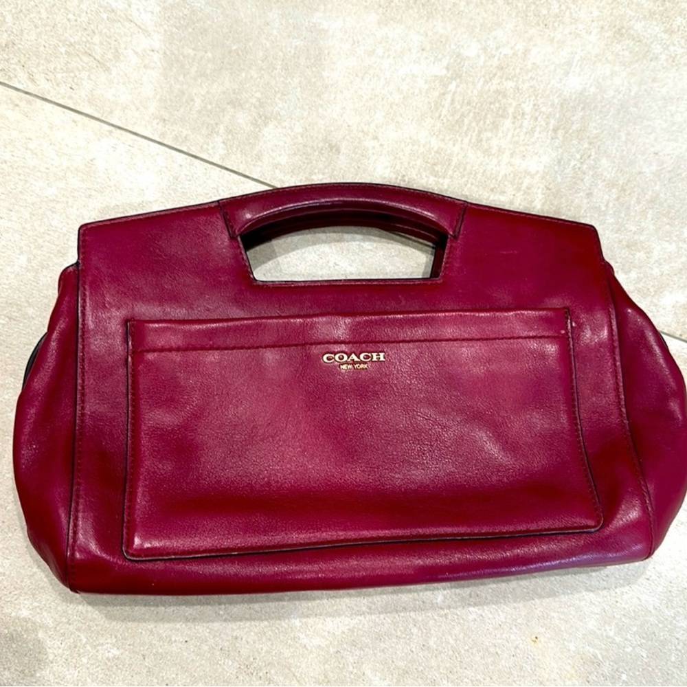 Coach top handle zippered clutch